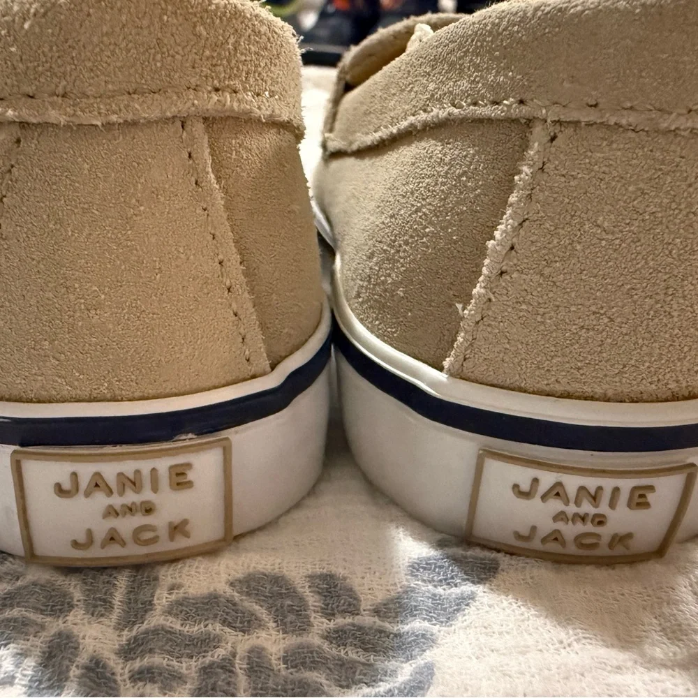 Janie and Jack Beige Baby Moccasins